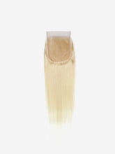 Brooklyn Hair 11A Raw Virgin Platinum Blonde #613 Straight 4x4 Transparent Lace Closure